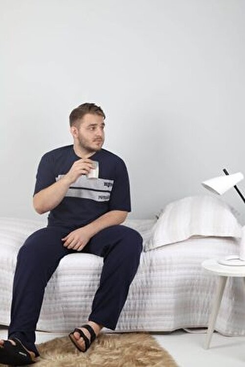 Rimoli Erkek Bordo Kısa Kollu Süprem Büyük Beden Pijama Takım görsel 8