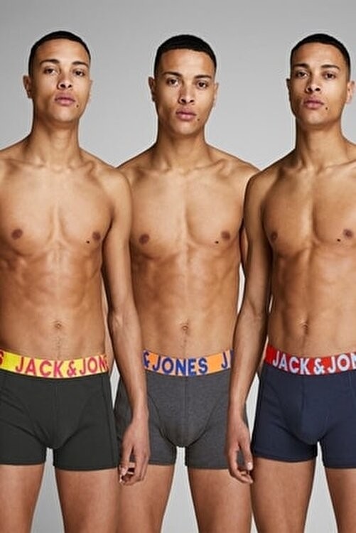 Jack & Jones Jaccrazy Düz Desenli Boxer 3 Paket Noos Erkek İçin Rahat Paça Tipi görsel 5