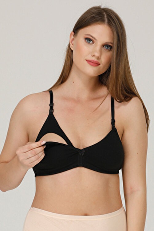 Parlingerie Kapsız Emzirme Sütyeni Gri Pamuklu Düz Desen ile Konforlu Tasarım görsel 4