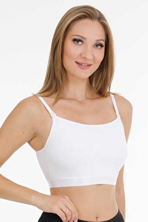 Parlingerie Emzirme Yarım Atlet Büstiyer Beyaz görsel 3
