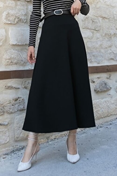Lamelif Kloş Etek Siyah Siyah görsel 2