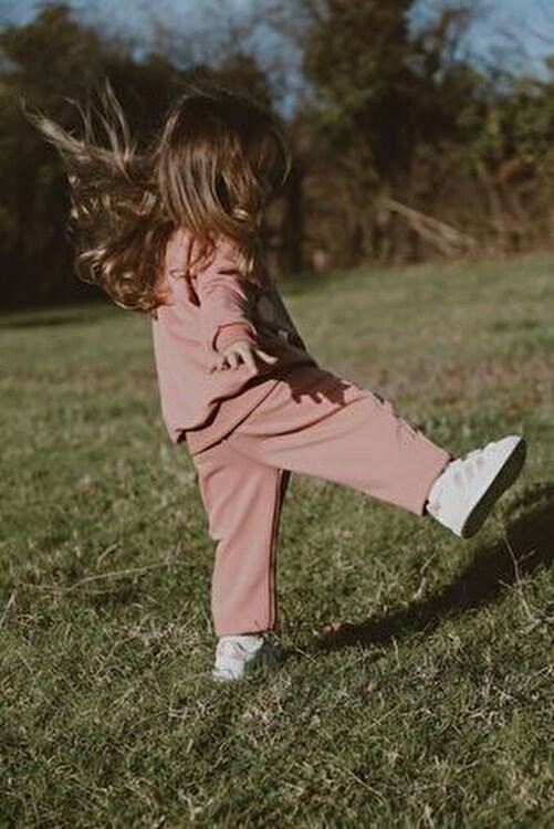 Mells Baby Pembe Eşofman Takımı Kadın Çocuk %100 Pamuk Uzun Kol Günlük Kullanım İçin görsel 5