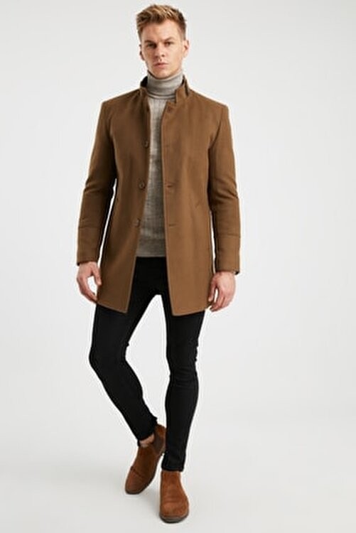 Dynamo Siyah Kapitone Astarlı Yün Karışımlı Kaban Kadınlar İçin Casual Stil görsel 8