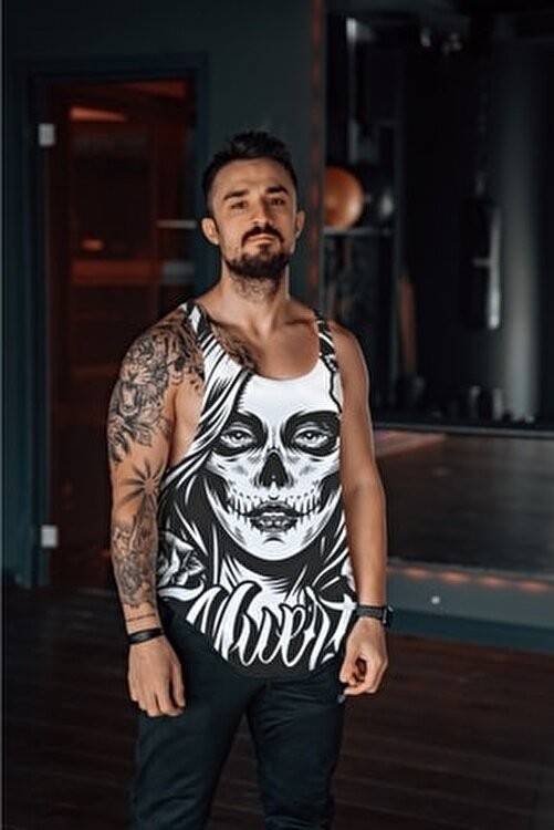 Freeyez Black Sporcu Atleti Örme Kumaşlı Fitness Tank Top Rahat Kalıp