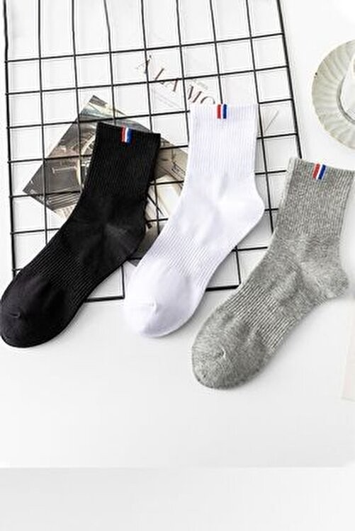 Bgk Unisex 6 Çift Lastik Desenli Uzun Çorap görsel 2