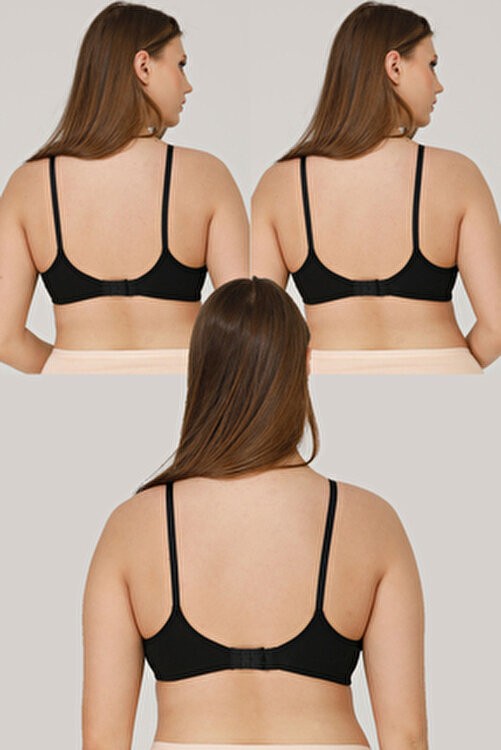 Parlingerie 3'lü Beyaz Emzirme Sütyeni Organik Yumuşak Dokulu Çizgi Desenli Konforlu Tasarım görsel 7