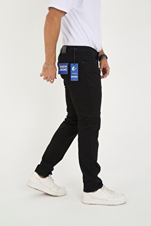 Enzim Jeans Regular Fit Denim Pantolon Erkekler İçin Likralı Düz Kesim Konforlu Tasarım görsel 4
