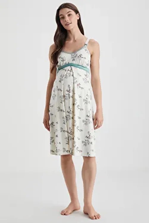 Catherine's Lux Mood Hamile Elbisesi Basic Silüetli Günlük Stil Çiçek Desenli görsel 4