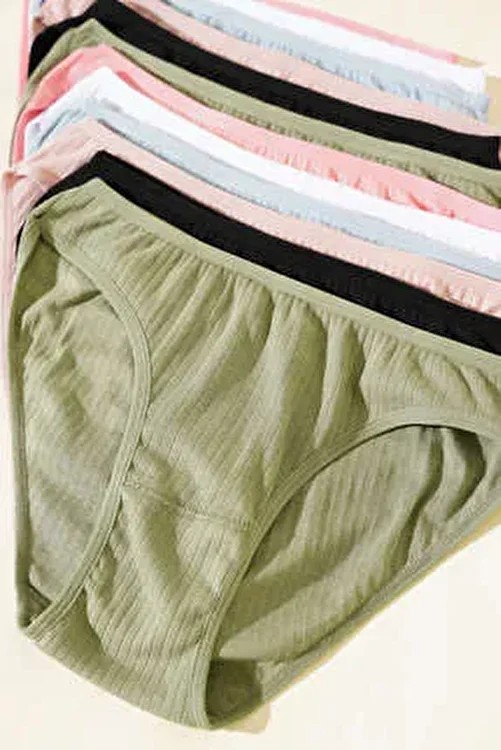 Tutku Kadın 12'li Cotton Bikini Seti Nefen Alan Doku Kumaş Hipster Model Çok Renkli Rahat Tasarım