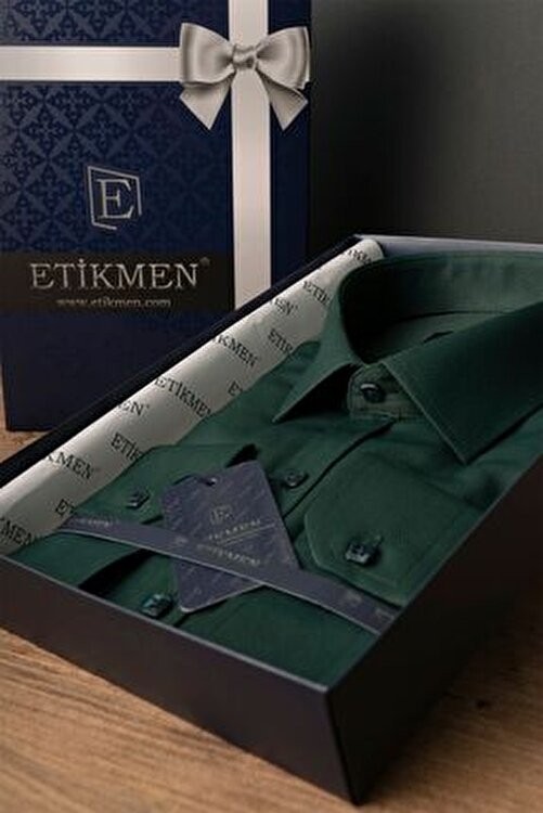 Etikmen Buz Mavi Kare Düğmeli Slimfit Erkek Gömlek görsel 5