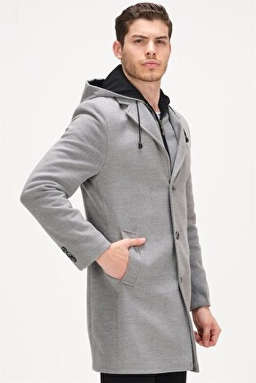 Dewberry PLT8376 Erkek Palto-Gri görsel 6