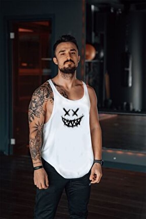 Imer Fashion Freeyez Bad Smile Fitness Tank Top Sporcu Atleti Örme Kumaşlı Hafif Tasarım