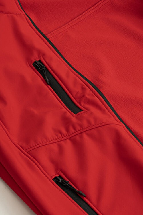 Souris Erkek Kırmızı Slim Fit Dar Kesim Içi Polar Outdoor Softshell Yelek görsel 6