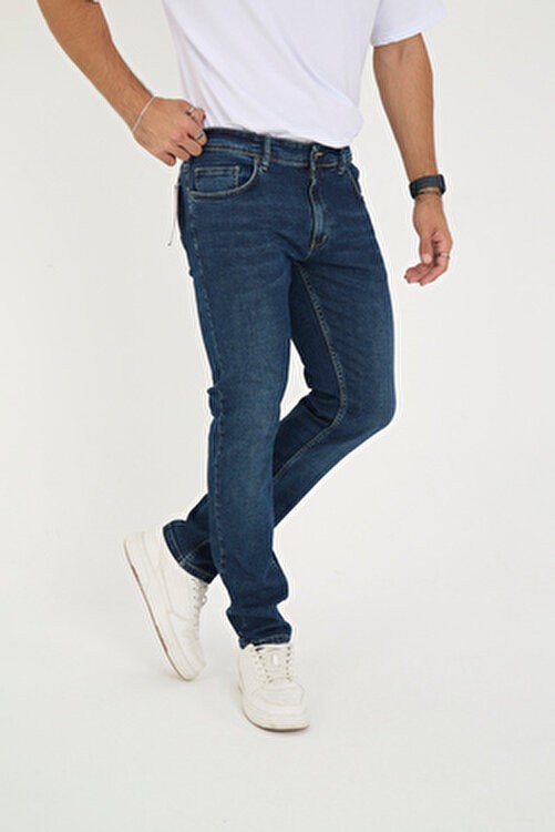 Enzim Jeans Regular Fit Denim Pantolon Erkekler İçin Likralı Düz Kesim Konforlu Tasarım