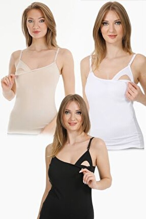 Parlingerie 3lü Emzirme Atleti Beyaz
