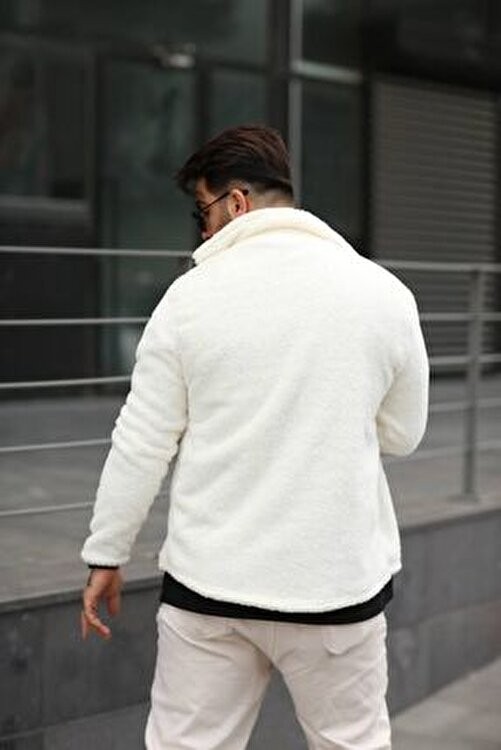 SR Tekstil Unisex Pelüş Ceket Normal Kalıp Cep Detaylı Kış Sezonu İçin Rahat Tasarım görsel 7