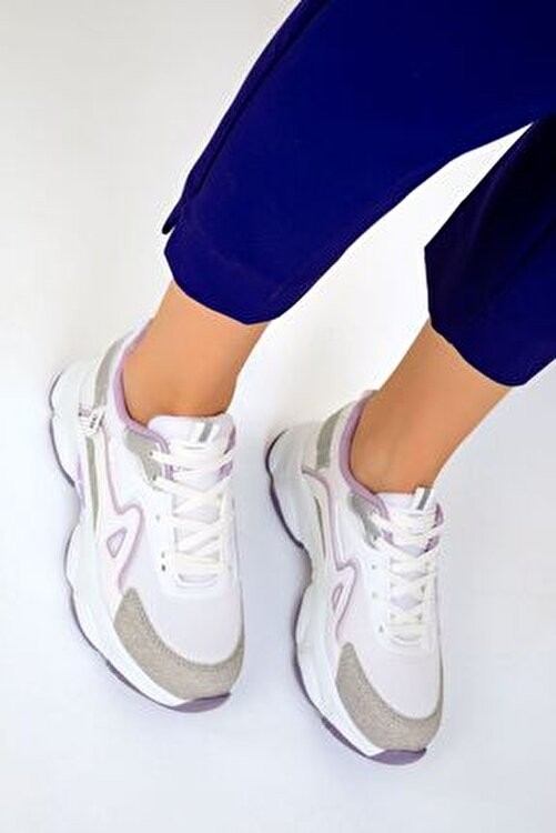 Soho Beyaz-Lila Kadın Sneaker 17834
