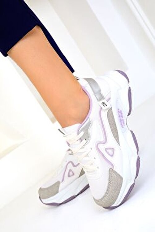 Soho Beyaz-Lila Kadın Sneaker 17834 görsel 5