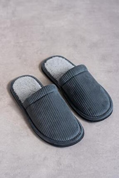 ModaFrato Fitilli Düz Unisex Ev Terliği Kışlık Kadın Erkek Terlik görsel 4