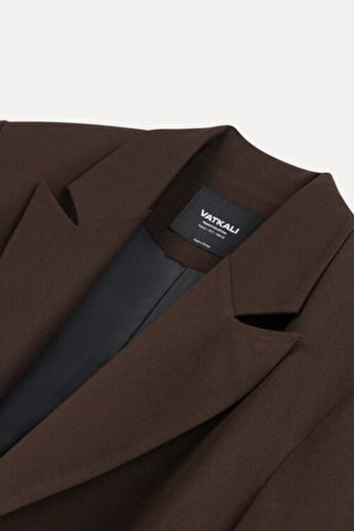 Vatkalı crop blazer ceket görsel 7
