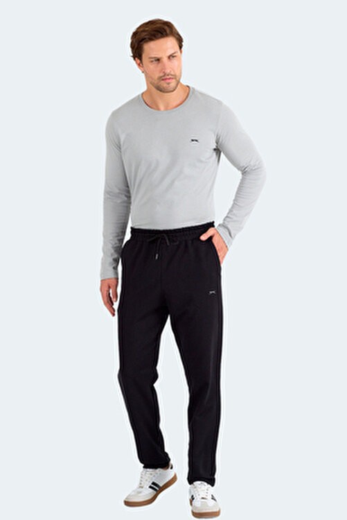Slazenger Erkek Siyah Eşofman Altı Uzun Paça Regular Kalıp Günlük Stil Malzeme Dokuma görsel 2