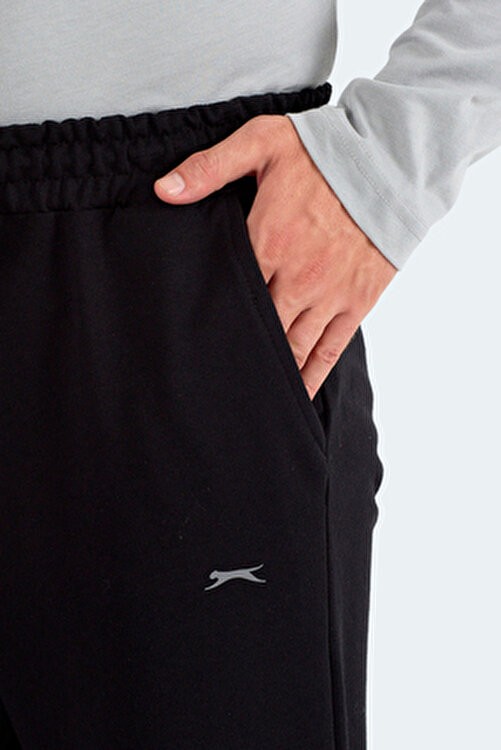 Slazenger Erkek Siyah Eşofman Altı Uzun Paça Regular Kalıp Günlük Stil Malzeme Dokuma görsel 4