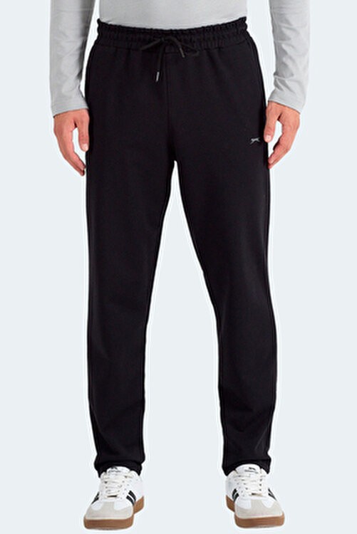 Slazenger Erkek Siyah Eşofman Altı Uzun Paça Regular Kalıp Günlük Stil Malzeme Dokuma görsel 7