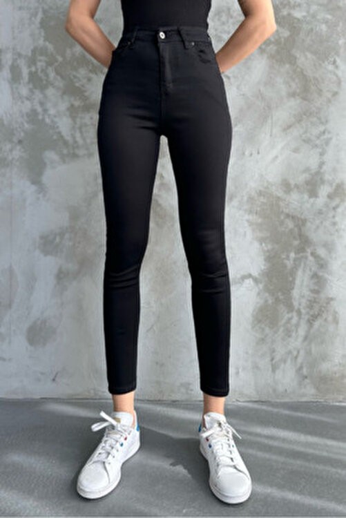 Belirtilmemiş jns siyah skinny dar paça wrld likralı kot pantolon görsel 3