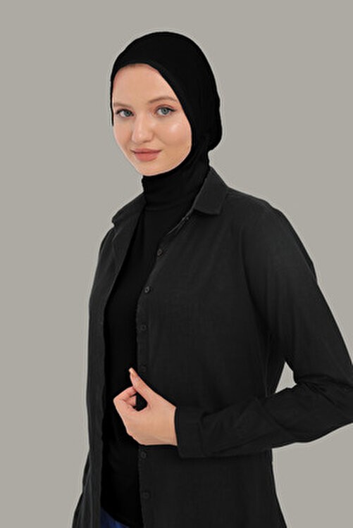 Kadın Uzun Kollu Body Boyunluklu Boneli Tam Badi Boğazlı Likralı Penye görsel 3