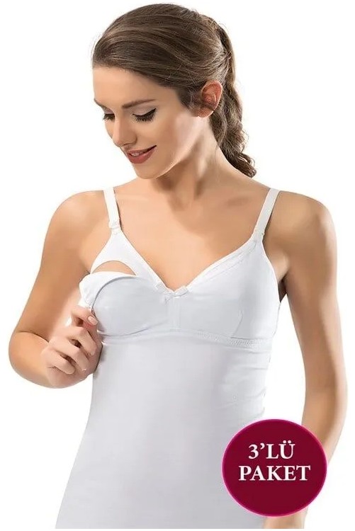 Parlingerie 3lü Emzirme Atleti Beyaz görsel 6