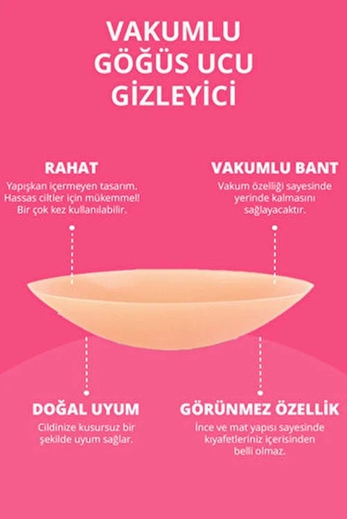 Cottonhill Ten Vakumlu Yapışkansız Göğüs Ucu Kapatıcı, Meme Ucu Kapatıcı görsel 2