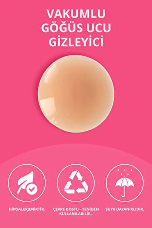 Cottonhill Ten Vakumlu Yapışkansız Göğüs Ucu Kapatıcı, Meme Ucu Kapatıcı görsel 6