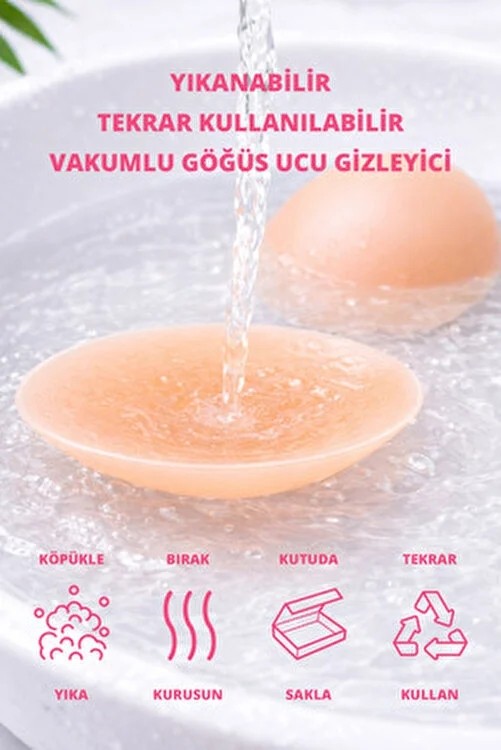 Cottonhill Ten Vakumlu Yapışkansız Göğüs Ucu Kapatıcı, Meme Ucu Kapatıcı görsel 7