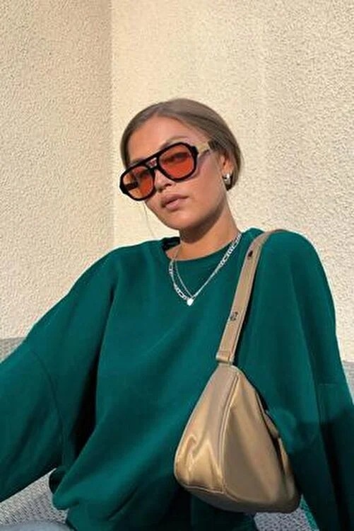 Madmext Bordo Basic Sweatshirt Kadın Uzun Kollu Oversize Kesim MG1559 Cepsiz Rahat Tasarım