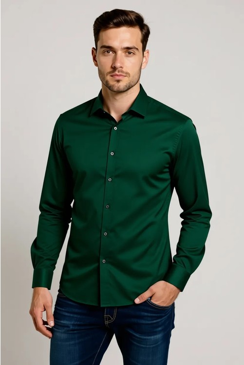 Etikmen Buz Mavi Kare Düğmeli Slimfit Erkek Gömlek görsel 8