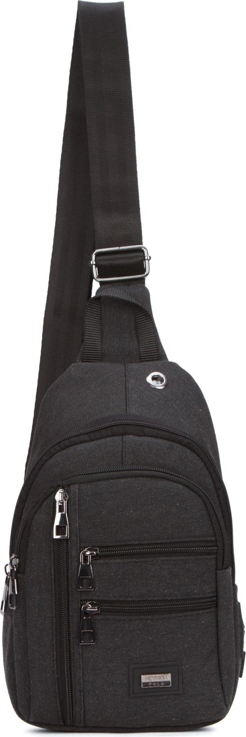 Torz Unisex Siyah Omuz Çantası Su Geçirmez Kanvas Kumaş Body Bag Çift Taraflı Çapraz Postacı Çanta görsel 5