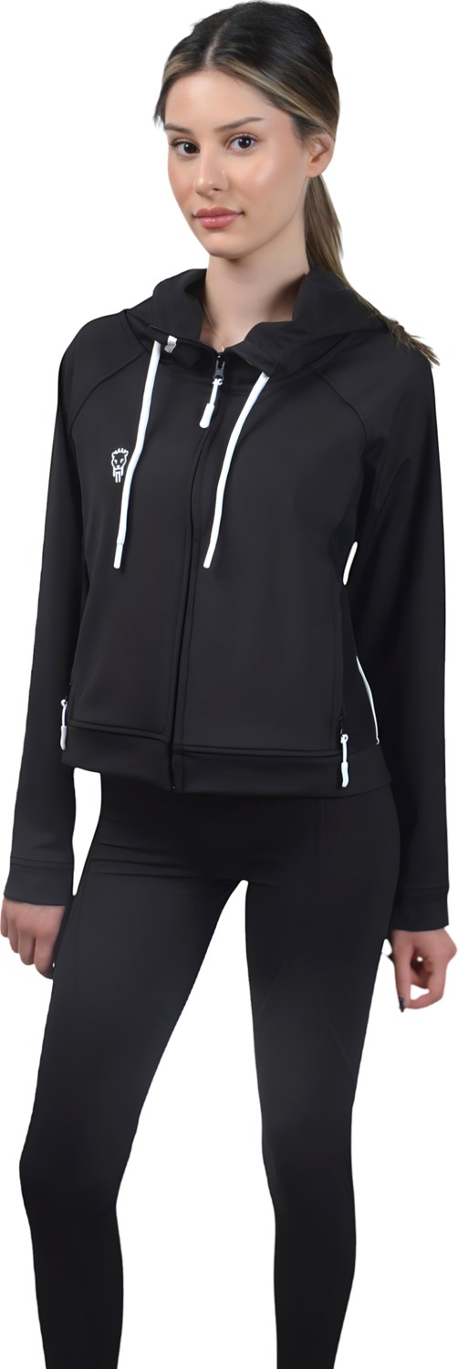 Lioness Activewear Lacivert Kadın Crop Sweatshirt Fermuarlı Sırt Dekolteli Kapüşonlu Eşofman Üstü görsel 7