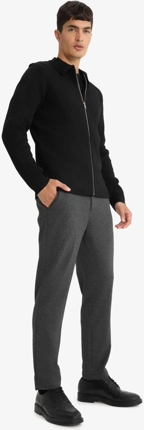 DeFacto Standart Fit Polo Yaka Basic Düz Fermuarlı Triko Hırka D3592AX25WN görsel 2
