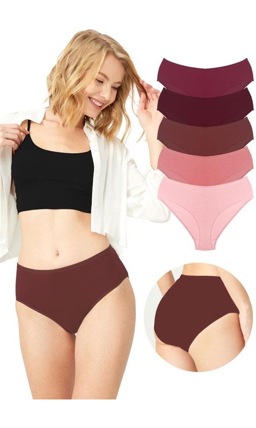 Cottonhill Pamuklu Geniş Kenarlı Bato Külot 5'li Paket-3 görsel 2