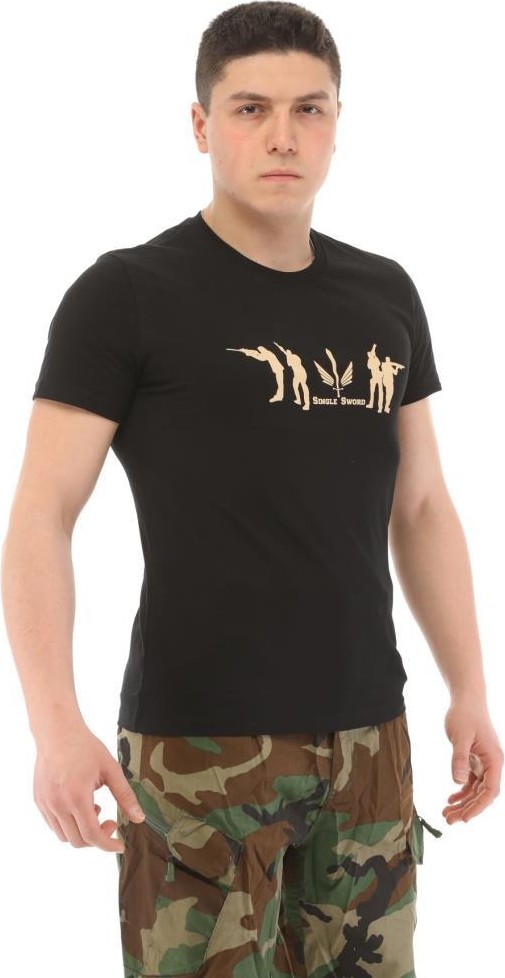Single Sword Bisiklet Yaka Kısa Kollu Baskılı Yetişkin&Yetişkin T - Shirt - Beden: 3XL | Renk: Siyah görsel 4