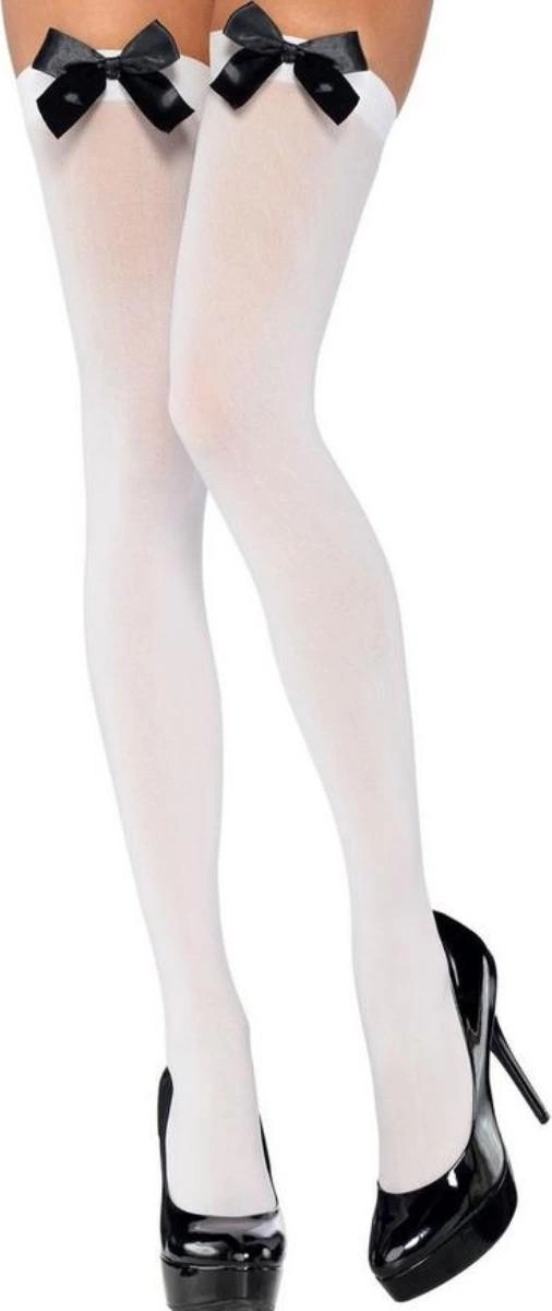 Sbusshop Siyah Fiyonklu Beyaz Jartiyer Çorabı TM1197 - SB001M-47YHN7