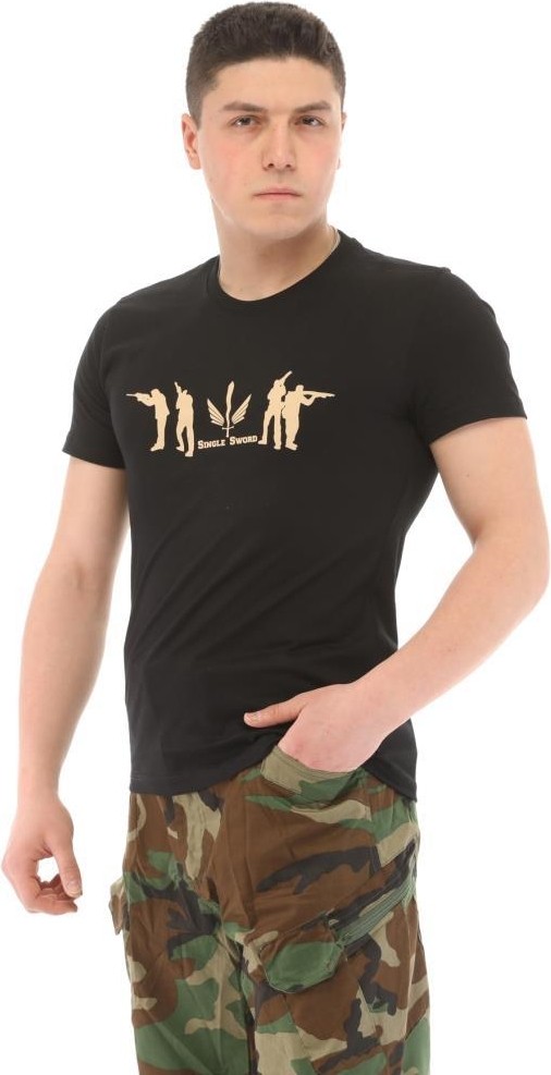 Single Sword Bisiklet Yaka Kısa Kollu Baskılı Yetişkin&Yetişkin T - Shirt - Beden: 3XL | Renk: Siyah görsel 3