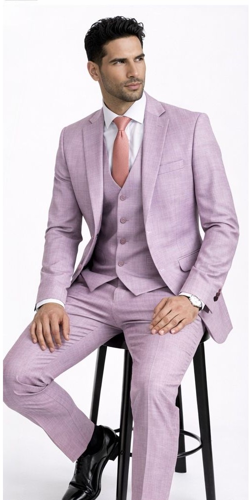 Fabio Cassel Slim Fit Mono Yaka Çift Yırtmaçlı Astarlı Takım Elbise Yelekli