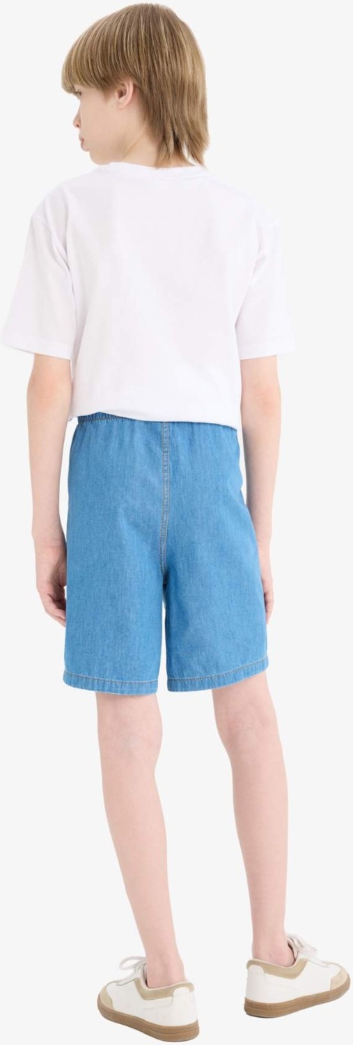 DeFacto %100 Pamuk Jean Şort Erkek Çocuk D8575A825SM görsel 5