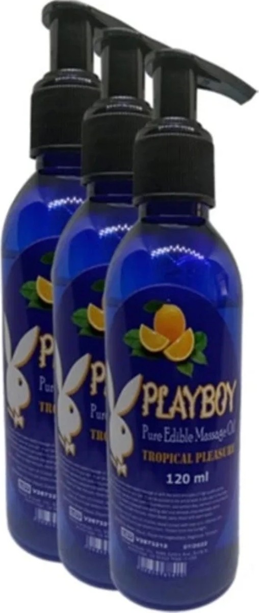 TeknoKapsül Playboy Pure Edible Massage Oil 120ML Portakal Aromalı Masaj Yağı 3 Adet