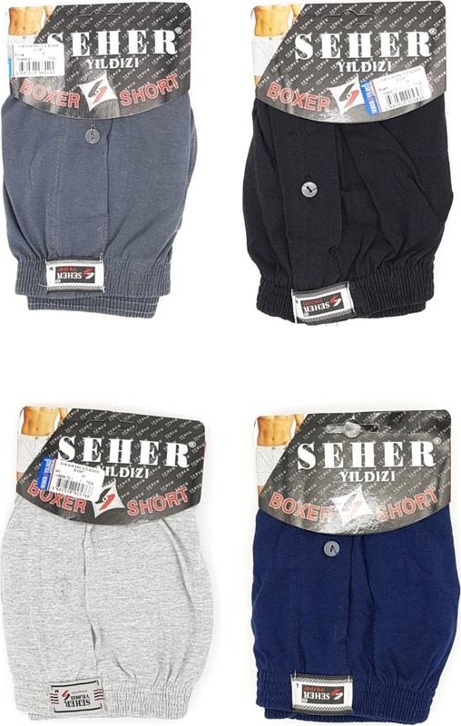 Seher Yıldızı 6 Lı Paket Seher Yıldızı Pamuklu Penye Düğmeli Erkek Boxer 0008