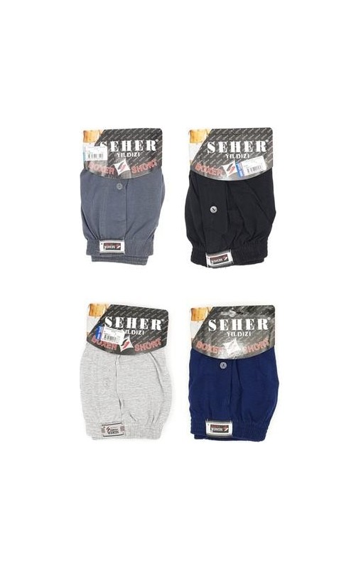 Seher Yıldızı 6 Lı Paket Seher Yıldızı Pamuklu Penye Düğmeli Erkek Boxer 0008 görsel 2