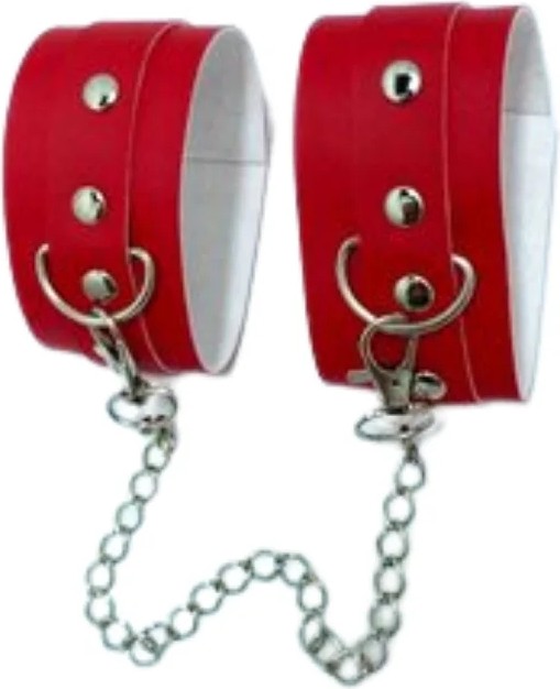 Mariposa Secret Fantezi Deri Seksi Kırmızı Kedi Maske Kelepçe Kırbaç Seti ( 3'lü Set) BC5367 görsel 4
