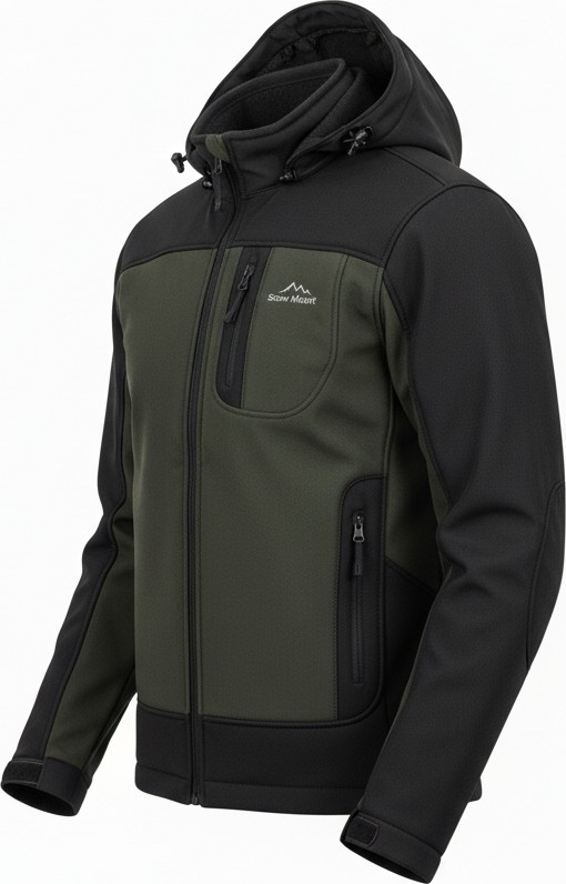 Snowmount Siyah Haki Trail Softshell Su İtici Rüzgar Geçirmez Mont Ceket görsel 2