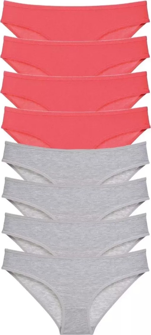 Royaleks 8 Adet Süper Eko Set Likralı Kadın Slip Külot Fuşya Gri